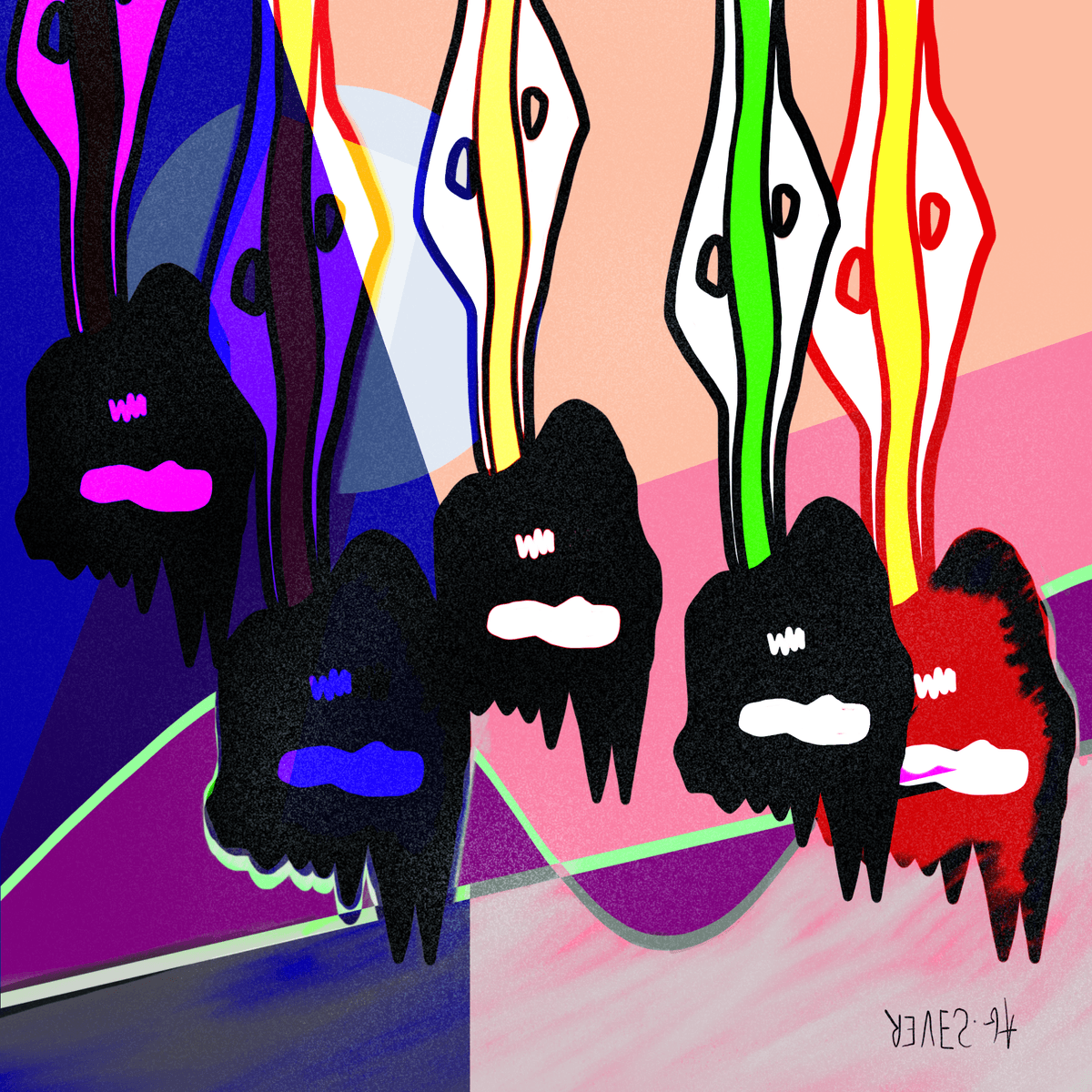 Dibujo realizado en Procreate. Autor: Tomás Gauthier | Nombre: Server Blah