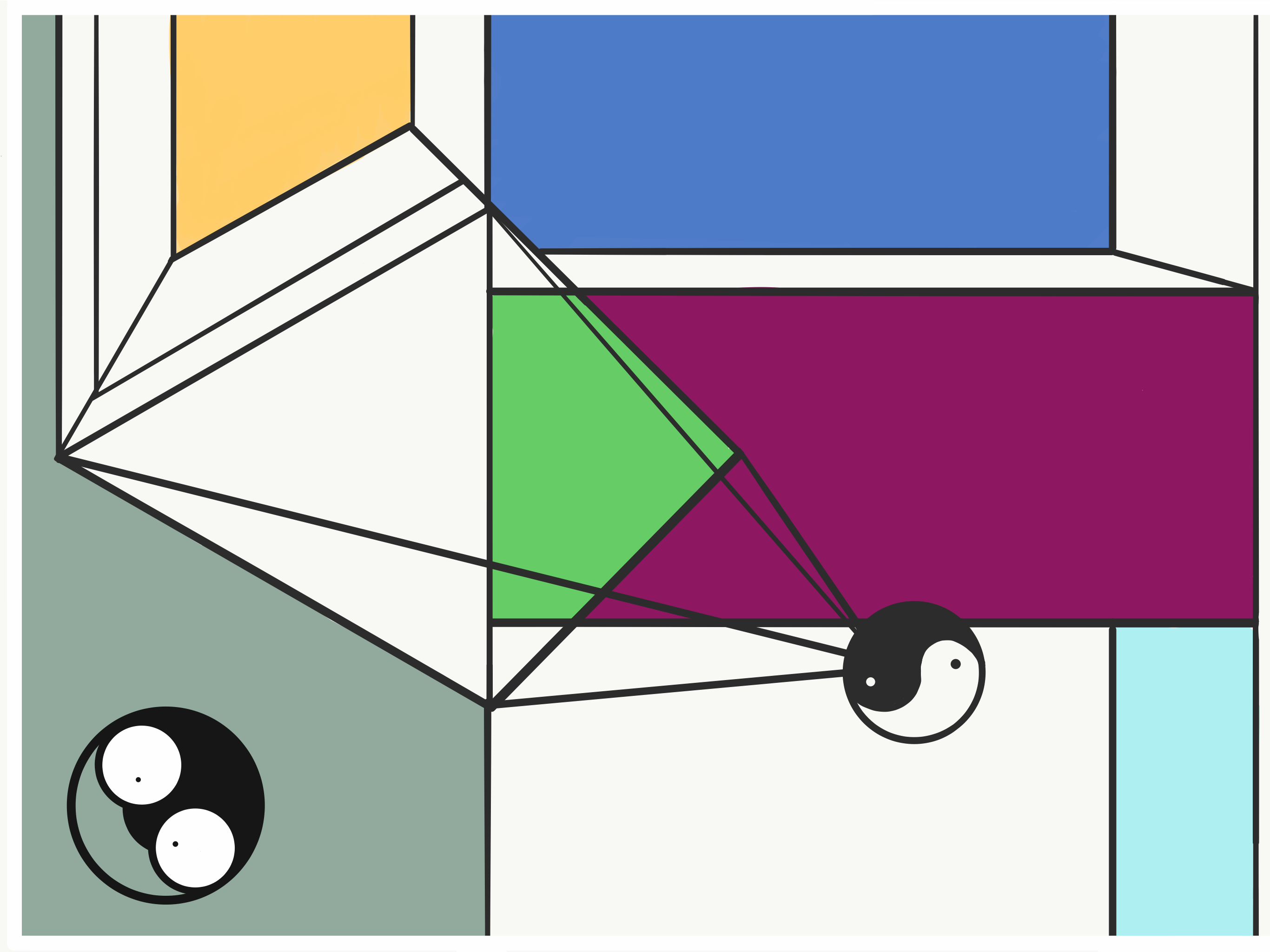 Dibujo realizado en Procreate. Autor: Tomás Gauthier | Nombre: Symetría