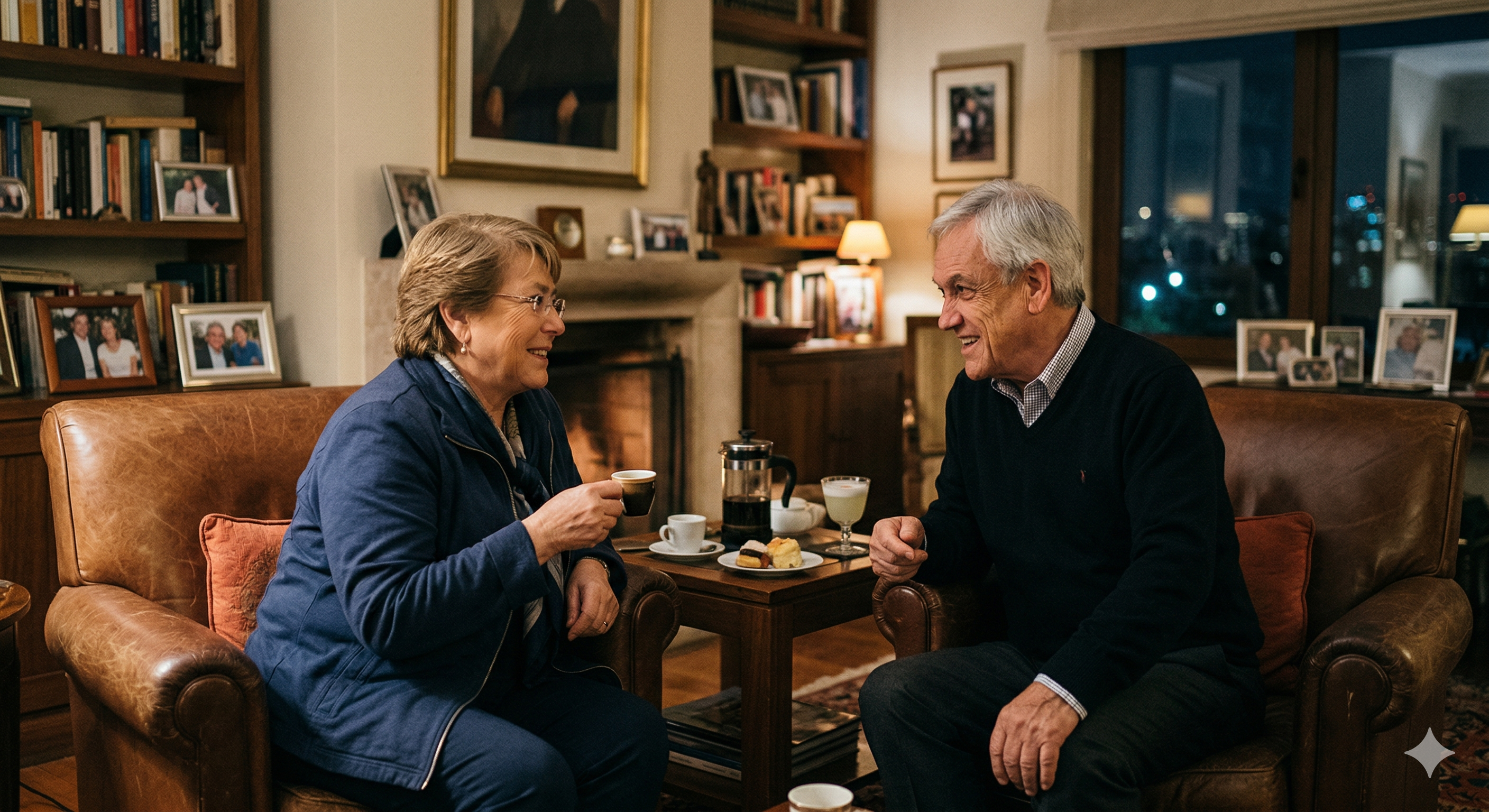 Bachelet y Piñera | Nano Banana Pro - Imagen creada por IA